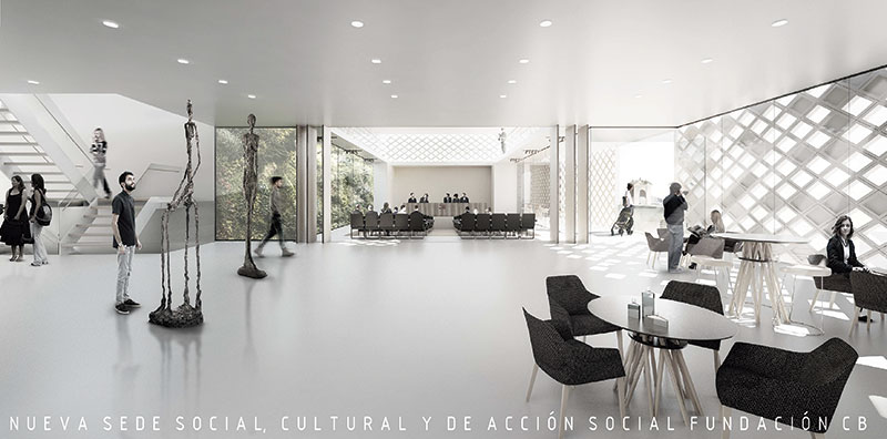 Los arquitectos Ángel Ganivet y Carlos Sánchez explican cómo será la nueva sede social y centro cultural de Fundación CB. Grada 135