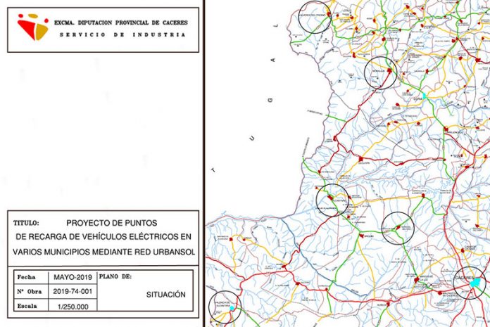 La Diputación de Cáceres instalará puntos de recarga eléctrica y marquesinas solares en varios municipios de la provincia