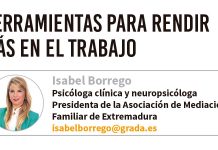 Herramientas para rendir más en el trabajo. Grada 138. Isabel Borrego