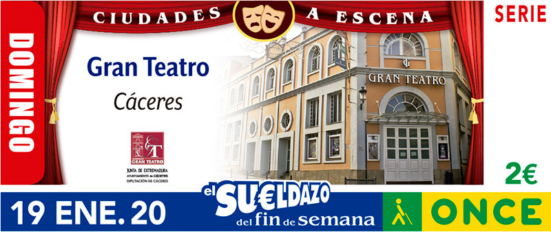 Cupón de la ONCE dedicado al Gran Teatro de Cáceres