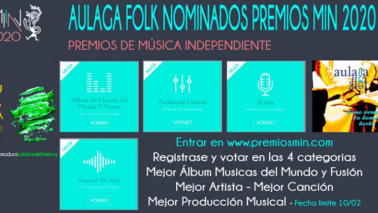 El grupo extremeño Aulaga Folk es nominado a los Premios de la música independiente
