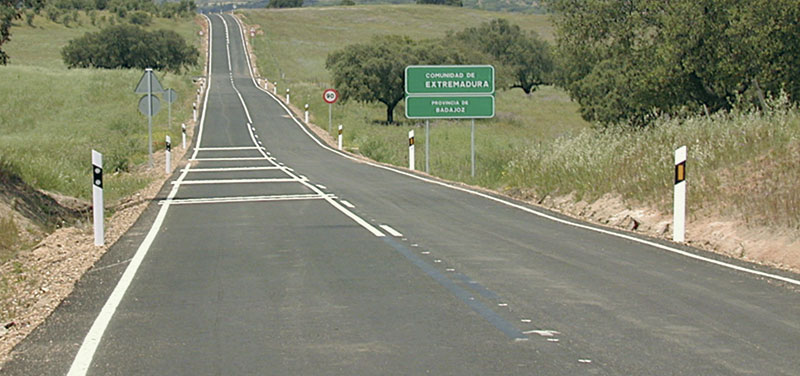 Carretera provincial. Foto: Diputación de Badajoz