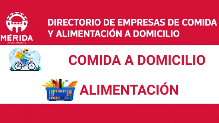 El Ayuntamiento de Mérida elabora un listado de empresas que reparten alimentación y comidas a domicilio