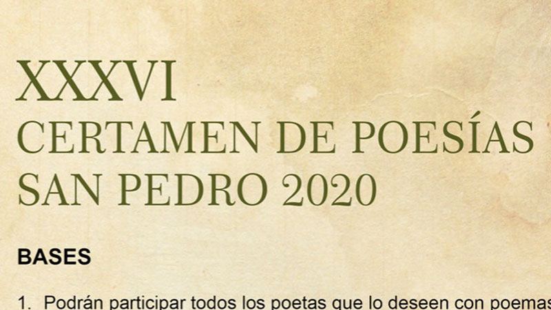 El Ayuntamiento de Puebla de la Calzada convoca el XXXVI Certamen de poesías San Pedro