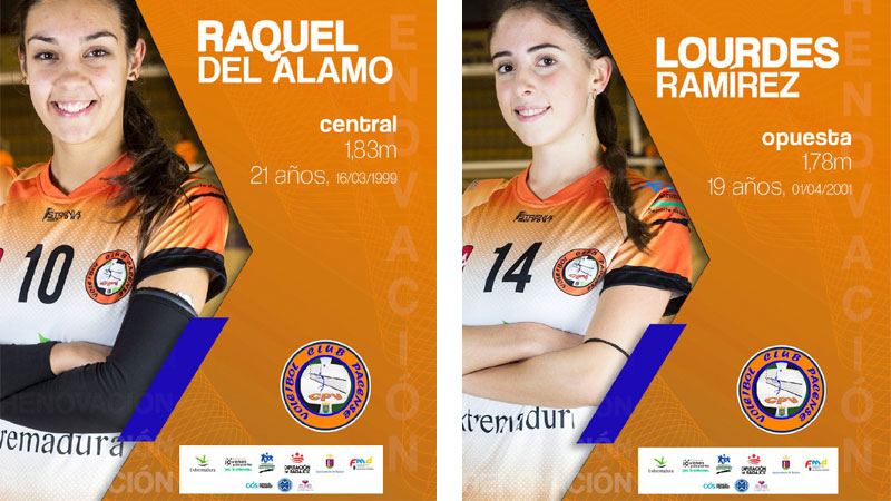 El Club Pacense Voleibol renueva a las jóvenes jugadoras Raquel del Álamo y Lourdes Ramírez