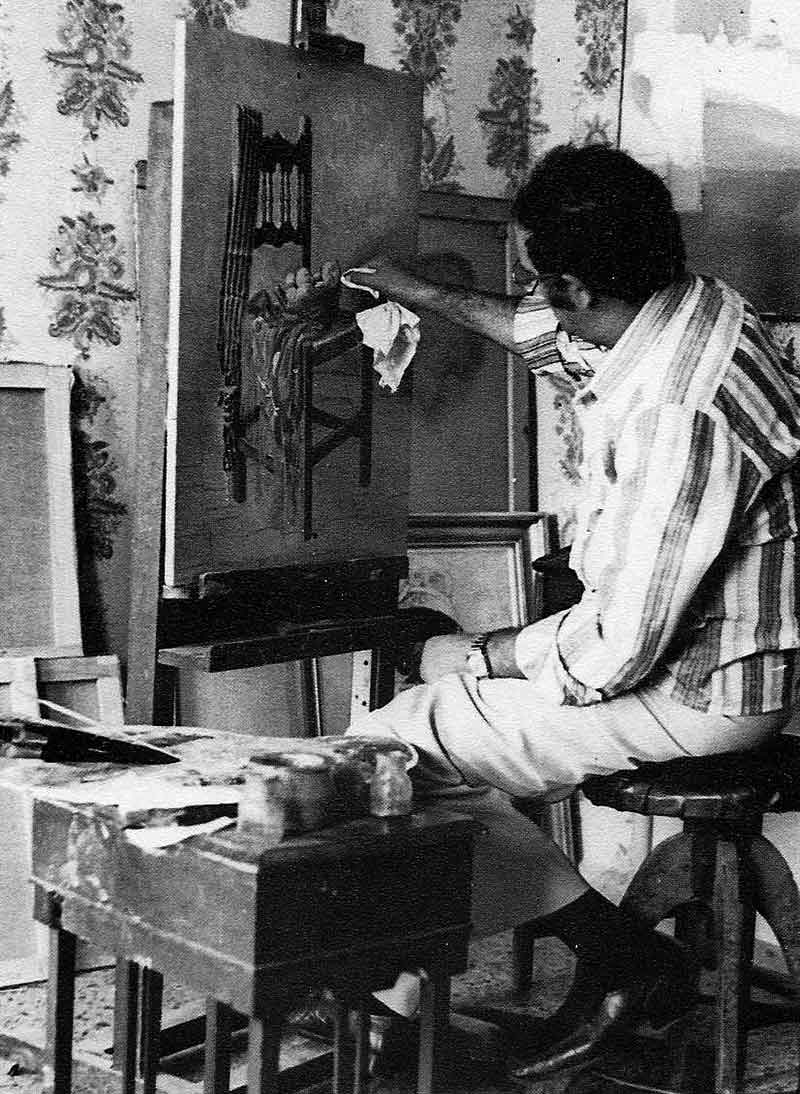 El artista en su estudio en 1976
