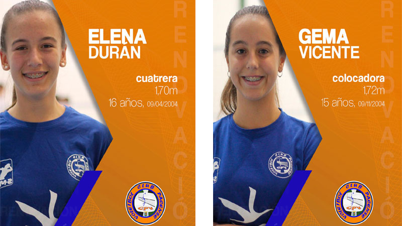 El Club Pacense Voleibol sigue apostando por el futuro con Elena Durán y Gema Vicente