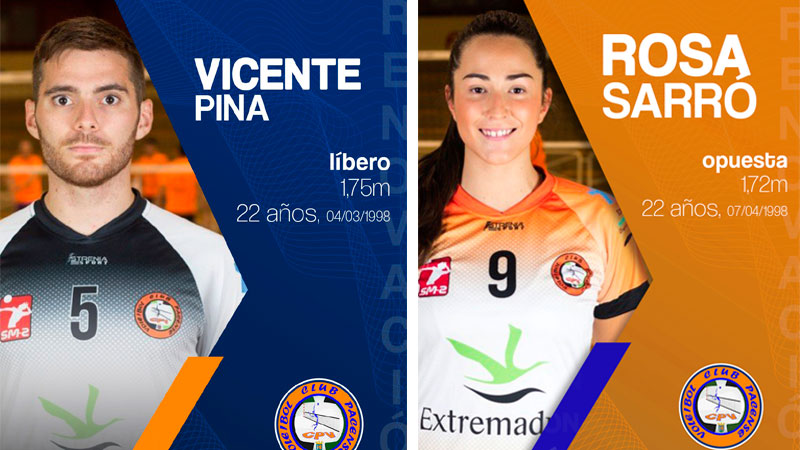 Vicente Pina y Rosa Sarró continuarán en el Club Pacense Voleibol
