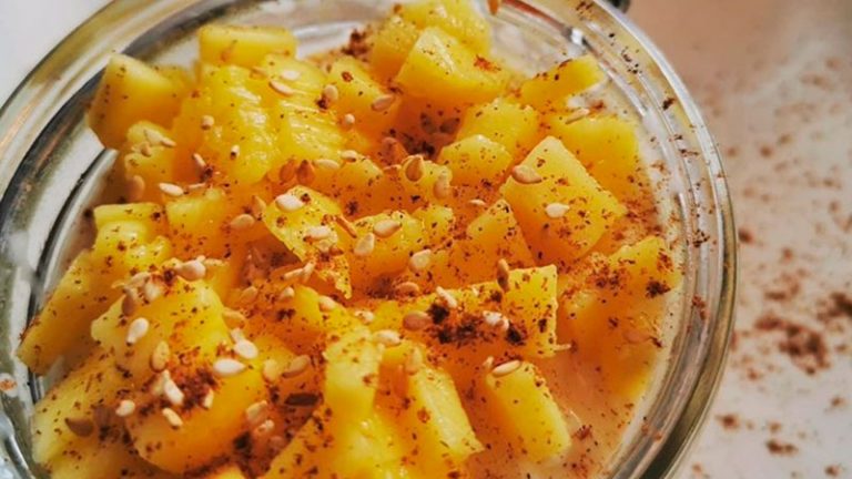 Arroz con leche de coco y mango. Antonio Martínez Bautista