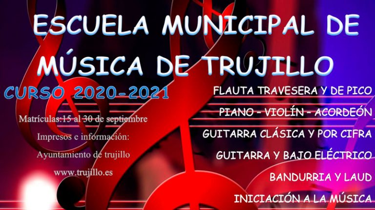 El Ayuntamiento de Trujillo abre el plazo de matrícula de la Escuela Municipal de Música