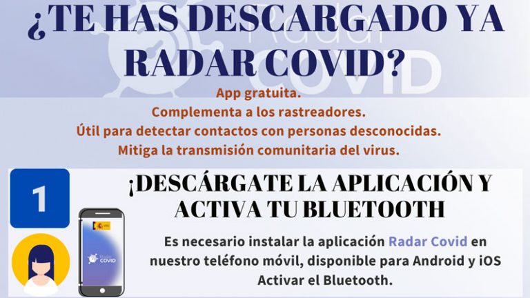 La Junta de Extremadura recomienda la aplicación móvil ‘Radar Covid’. Grada 149. Sepad
