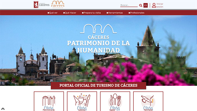 Web de turismo del Ayuntamiento de Cáceres
