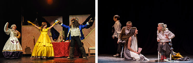'La bella y la bestia', de La Barbarie Teatro Musical, de Sevilla / 'Baile de huesos', de Teatro Estudio, de San Sebastián. Fotos: Ángel Luis Hernández