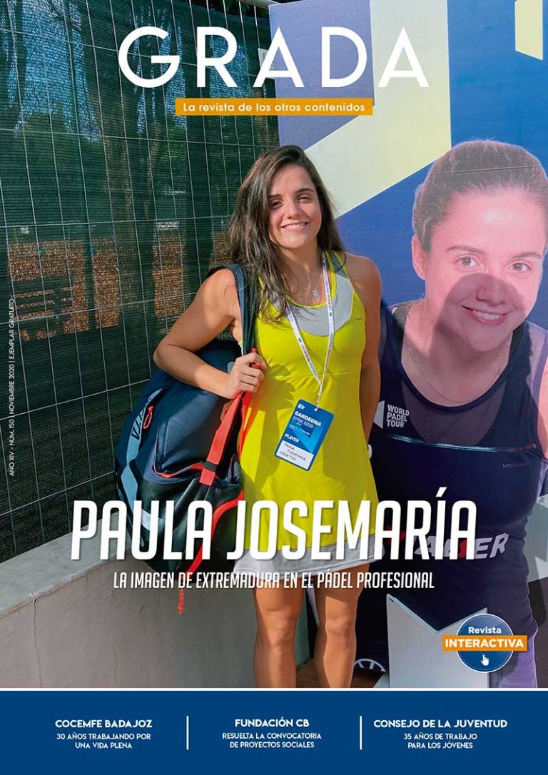 Paula Josemaría. La imagen de Extremadura en el pádel profesional. Grada 150. Portada