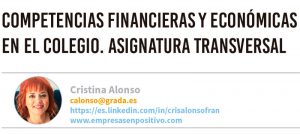 Competencias financieras y económicas. Asignatura transversal pendiente. Grada 150. Cristina Alonso