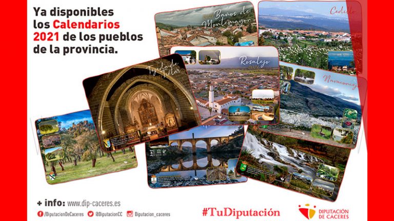 La Diputación de Cáceres edita calendarios personalizados para los pueblos de la provincia