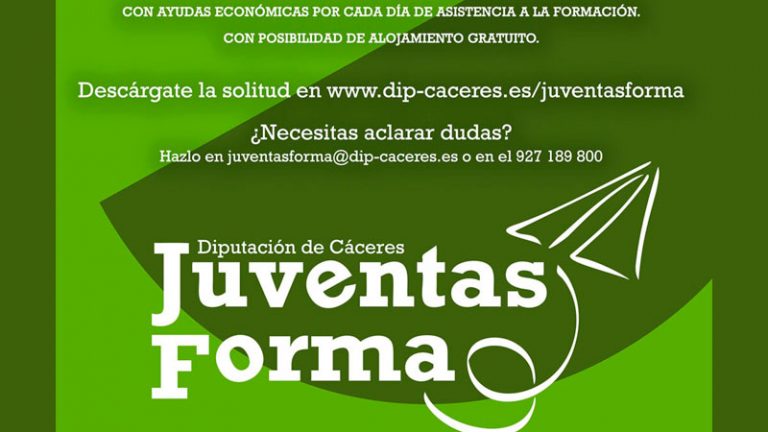 Juventas Forma imparte siete cursos para jóvenes que residan en la provincia de Cáceres