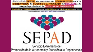El Sepad mantiene abierta la convocatoria de contratación de auxiliares de Enfermería para sus centros residenciales. Grada 153
