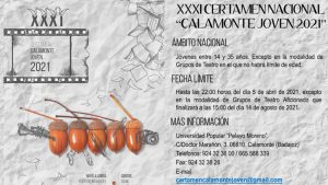 El Ayuntamiento de Calamonte convoca el certamen ‘Calamonte Joven 2021’