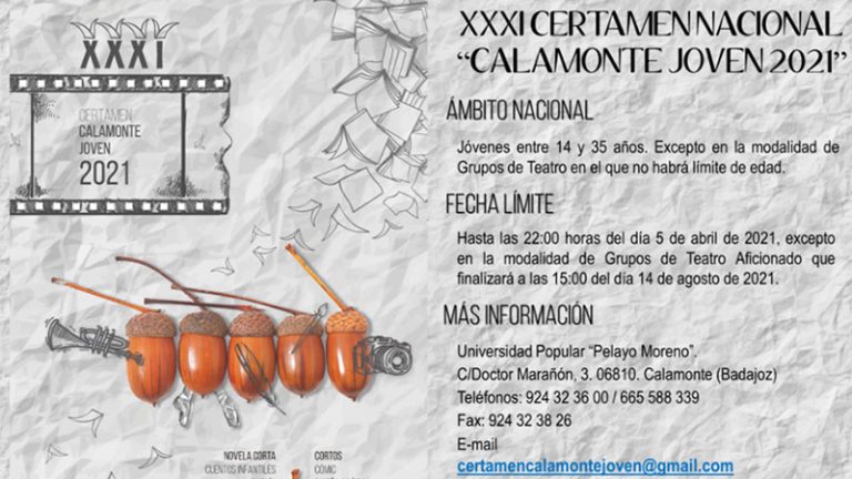 El Ayuntamiento de Calamonte convoca el certamen ‘Calamonte Joven 2021’