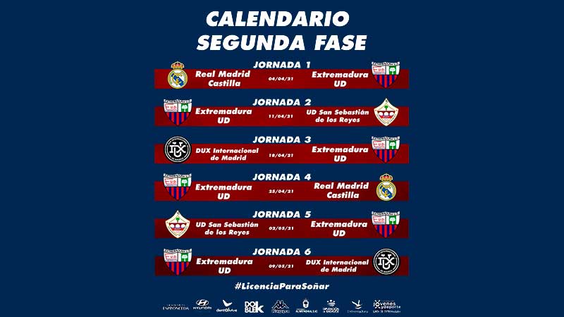 Calendario del Extremadura U.D.