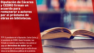 La Diputación de Cáceres y Cedro firman un convenio sobre los derechos de autor