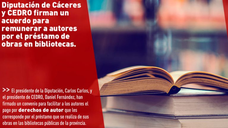 La Diputación de Cáceres y Cedro firman un convenio sobre los derechos de autor