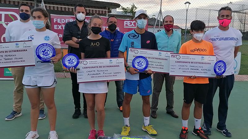Los cadetes Luis Córdoba y Ruth Torres se proclaman campeones de Extremadura de tenis