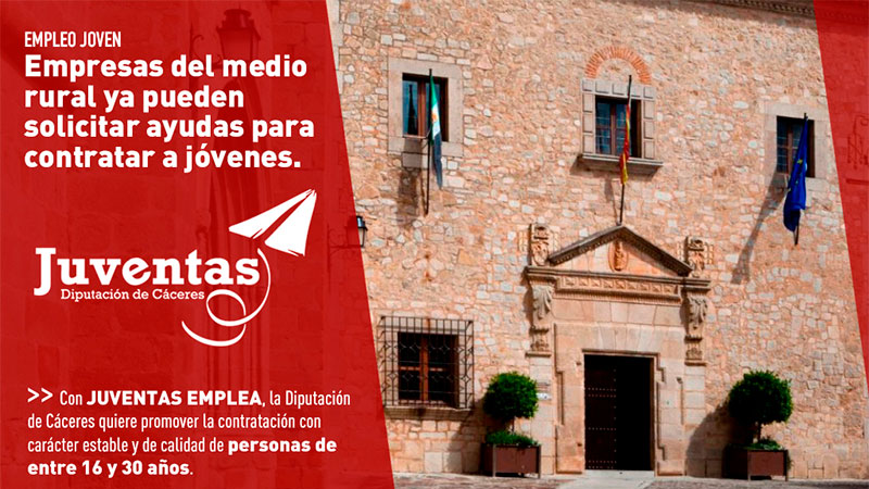 La Diputación de Cáceres pone en marcha una nueva edición del programa 'Juventas Emplea'