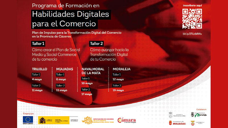 Plan de impulso para la transformación digital del comercio. Grada 156. Diputación de Cáceres