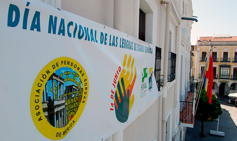 Balcón del palacio consistorial. Foto: Ayuntamiento de Mérida