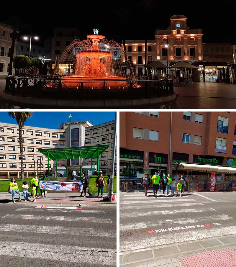 Iluminación y pintada de pasos de cebra en Mérida. Fotos: Cedidas