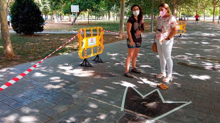 Un circuito de psicomotricidad en el parque de las VII Sillas de Mérida fomenta el juego al aire libre