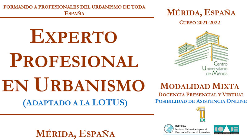 El Curso de experto profesional en urbanismo de la Universidad de Extremadura abre la preinscripción