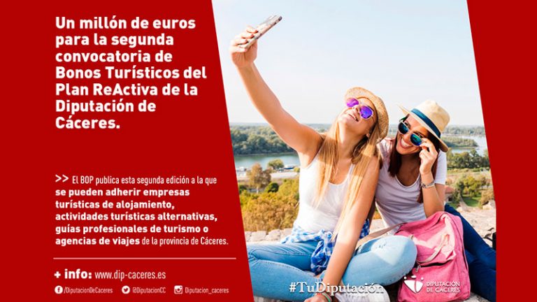 La Diputación de Cáceres pone en marcha la segunda convocatoria de bonos turísticos