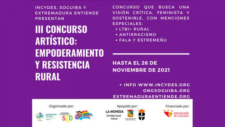 Incydes convoca el III Concurso artístico 'Empoderamiento y resistencia rural'