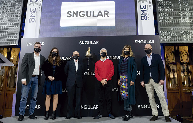 Representantes de Sngular en su salida a Bolsa. Foto: Cedida
