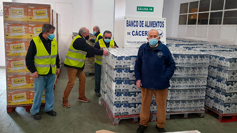 El Banco de Alimentos de Cáceres recibe las donaciones de la 'Gran recogida'