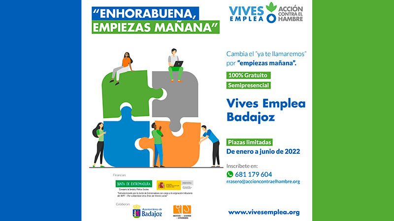 Acción contra el Hambre organiza una nueva edición de programa 'Vives emplea' en Badajoz