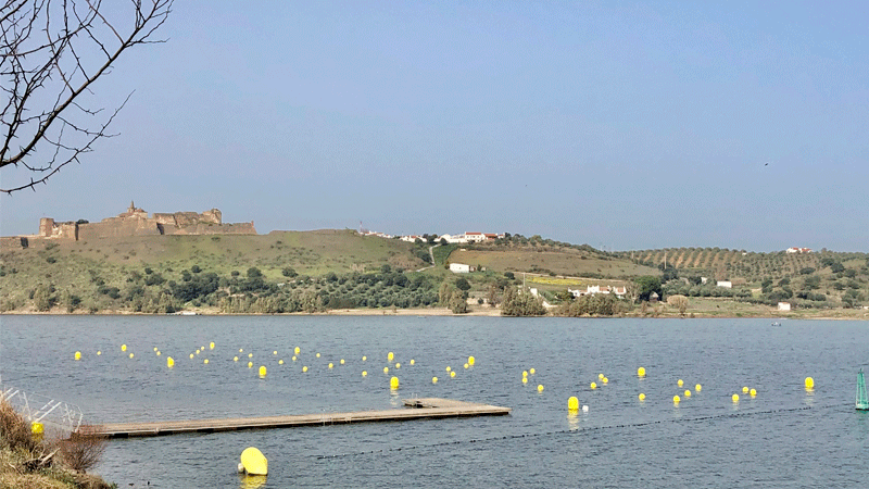 El Ayuntamiento de Olivenza señaliza una parte de Alqueva para la natación en aguas abiertas