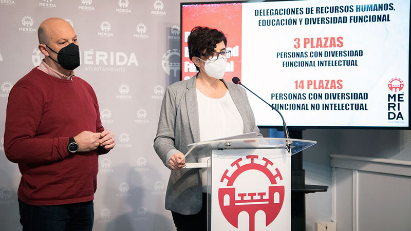 El Ayuntamiento de Mérida publica una convocatoria de 17 puestos de trabajo para personas con discapacidad