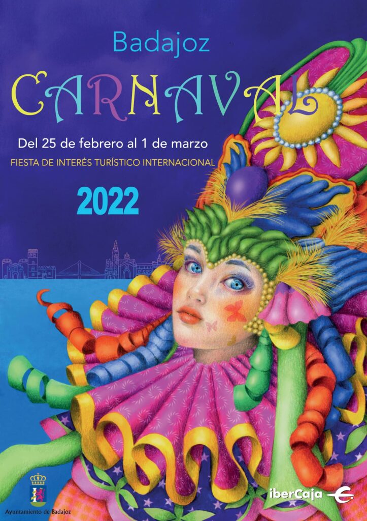 Cartel del Carnaval 2020 de Badajoz. Del 25 de febrero al 1 de marzo