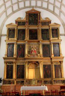 Retablo mayor de la iglesia parroquial de San Pedro Apóstol de Montijo. Foto: Cedida