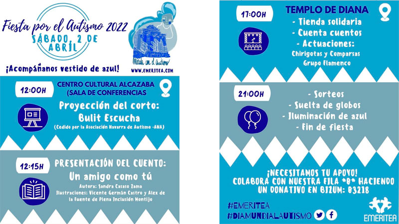 Agenda de las actividades en Mérida, organizadas por EmeriTEA