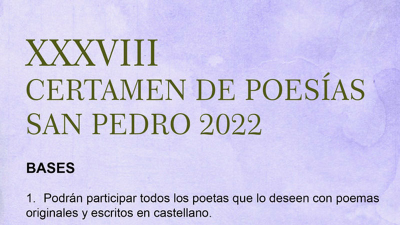 El Ayuntamiento de Puebla de la Calzada convoca el certamen de poesías 'San Pedro'