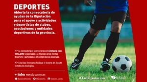 La Diputación de Cáceres abre la convocatoria para apoyar el deporte de la provincia