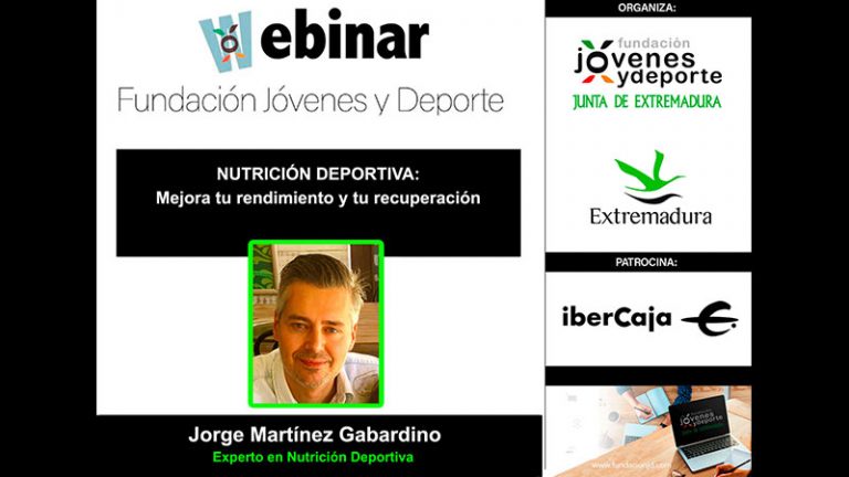 La Fundación Jóvenes y Deporte organiza un webinario sobre nutrición deportiva el 4 de mayo