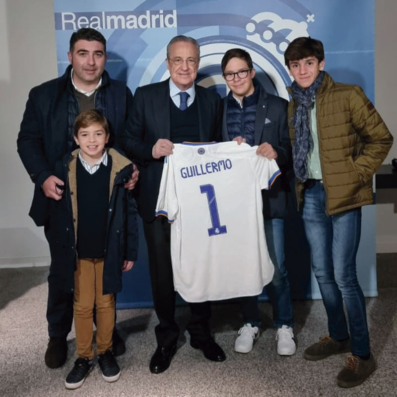 Con el presidente del Real Madrid, Florentino Pérez. Foto: Cedida
