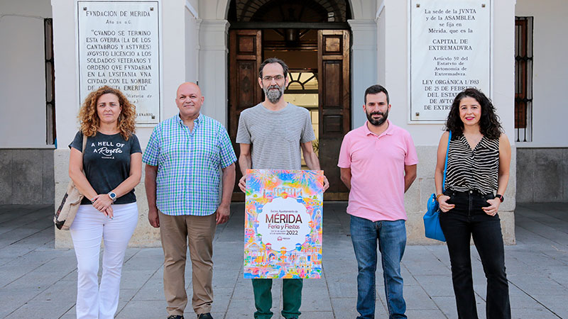 El cartel 'Noria' de Rubén Alesandro Lucas García anunciará la Feria de Mérida 2022