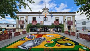 San Vicente de Alcántara participa por segundo año consecutivo en la 'Alfombra Mundial' del Xacobeo